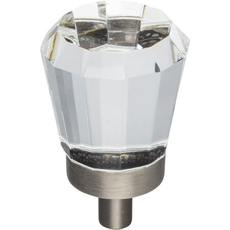Jeffrey Alexander 1" Overall Length Brushed Pewter Faceted Glass Harlow Cabinet Knob G150BNBDL